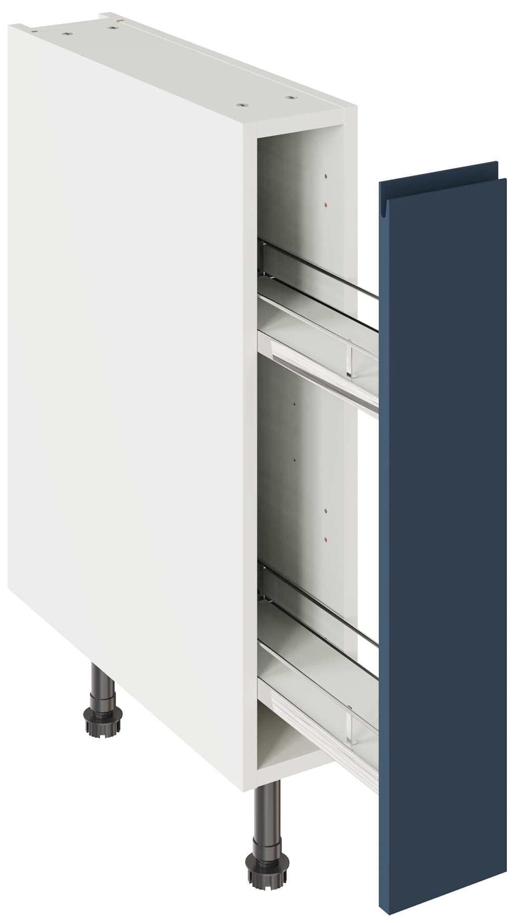 Kitchen Kit Flatpack 150 Base Kitchen Cabinet Pull-Out J-Pull Shaker Ultra Matt Indigo Blue