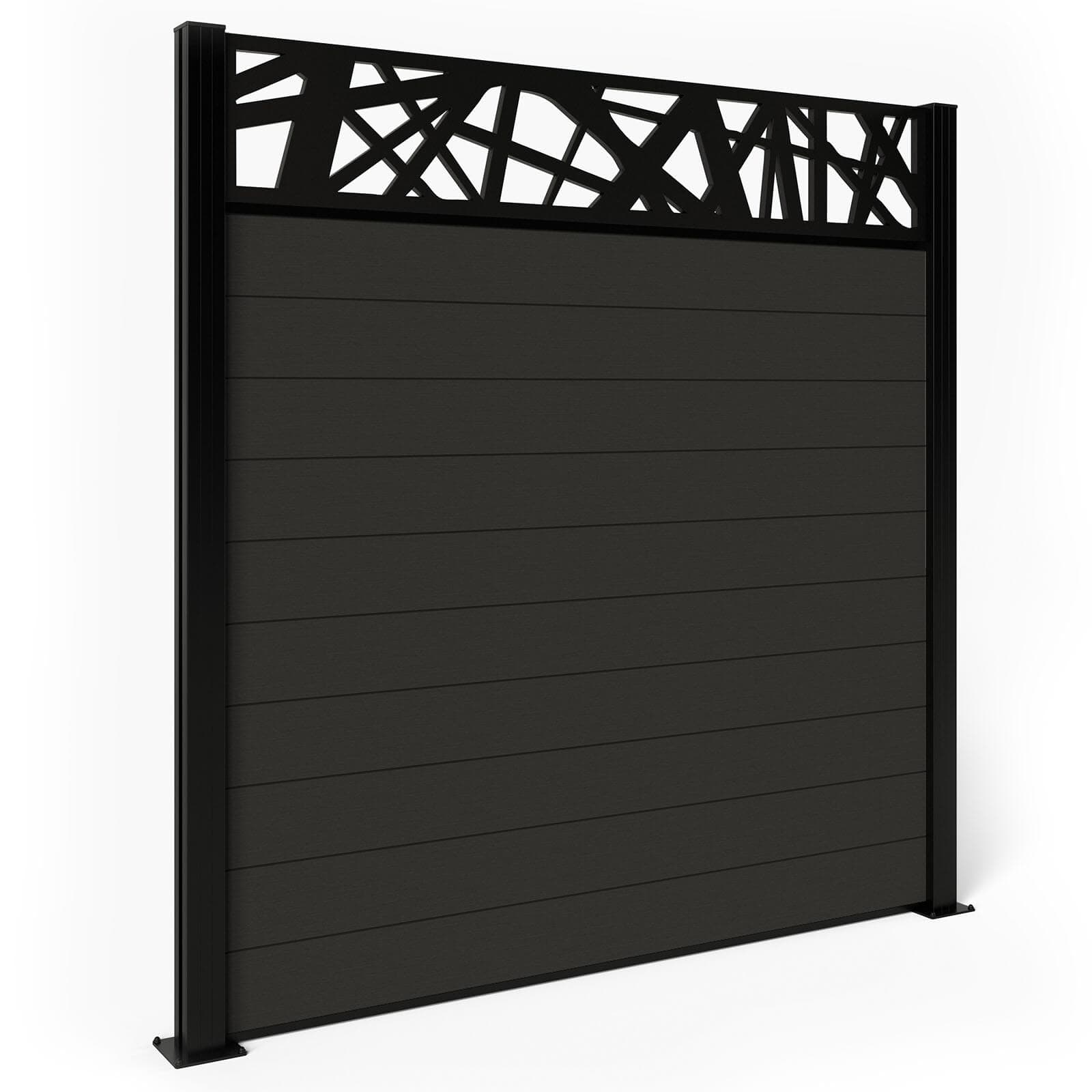 Composite Fence Panels - Graphite with Aluminium Posts 2.4m