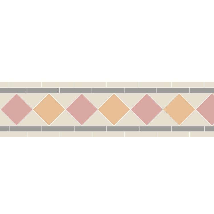 Original Style Victorian Melville Carnation Pink and Hawthorn Yellow Border