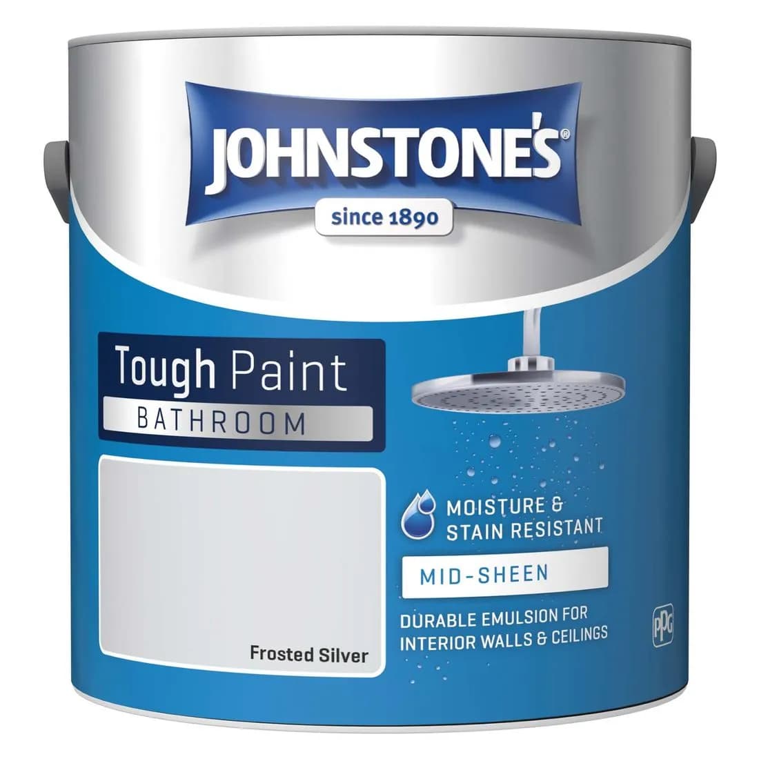 Johnstones Frosted Silver Bathroom Mid Sheen 2.5L