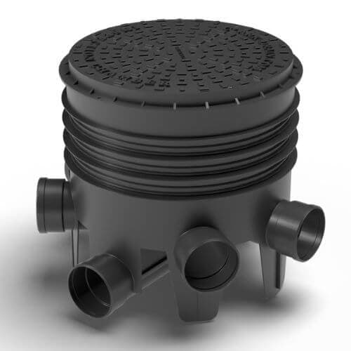 FloPlast Inspection Chamber Set with Polypropylene Cover & Single Riser - 450mm Diameter For 110mm Drainage
