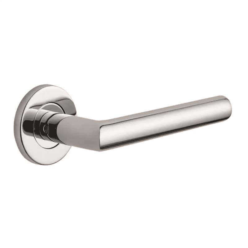 Eros Straight Lever Door Handle on Rose - Polished Stainless Steel - Internal - Pair - Designer Levers