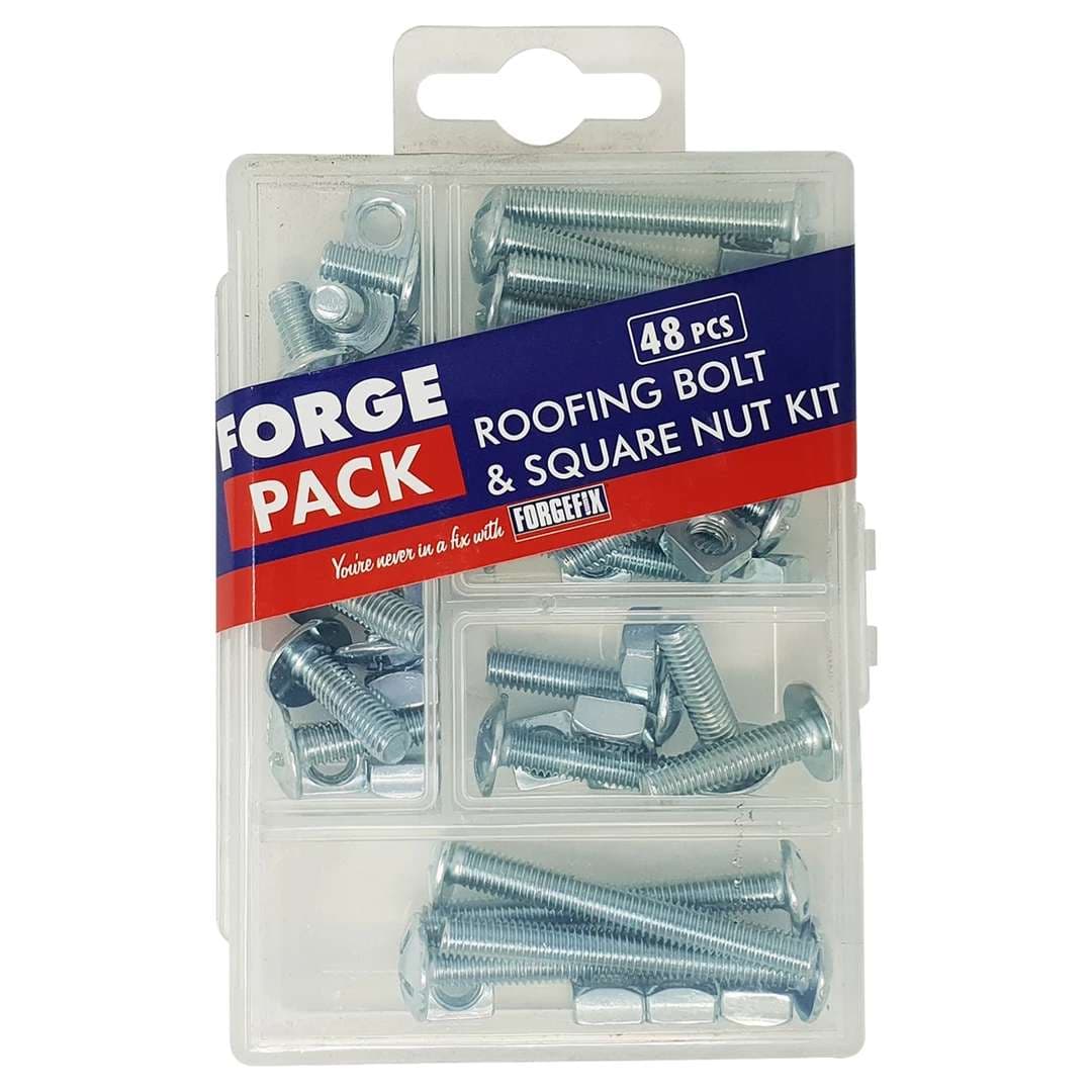 Forgepack FPRBNSET Roofing Bolt & Nuts - Kit Assorted (Pack Of 48Pc)