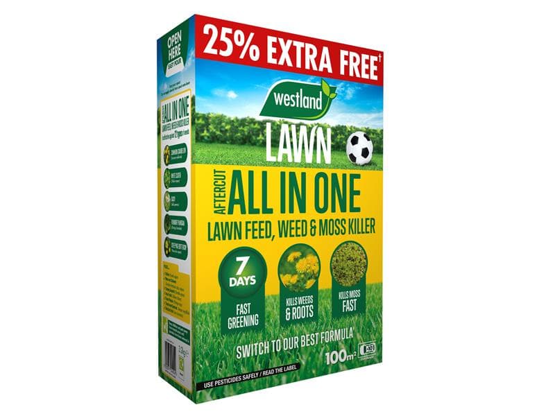 Westland Aftercut All In One Lawn Feed Weed & Moss Killer 80M² Box 20400630