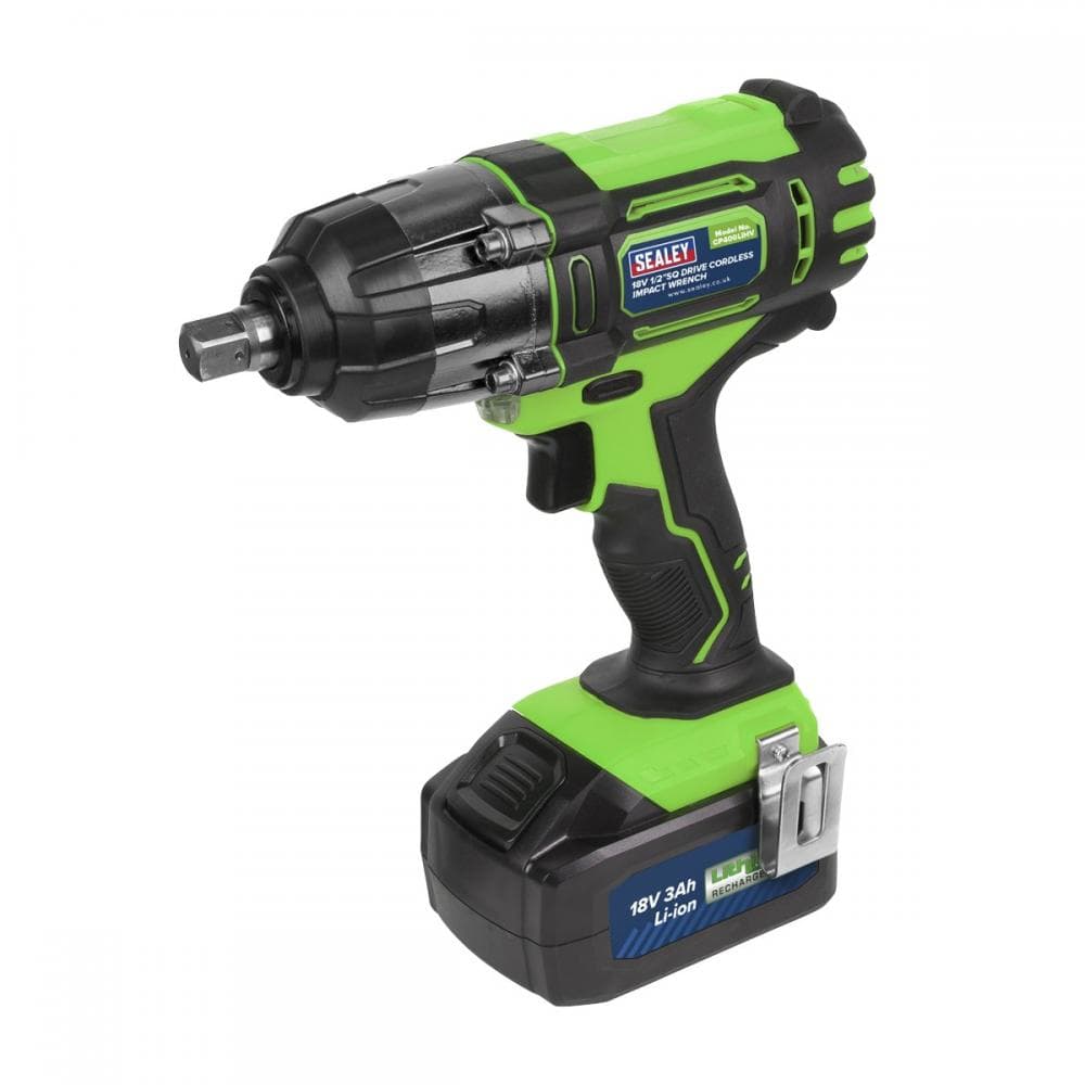 Sealey CP400LIHV Cordless Impact Wrench 18V 3Ah Lithium-Ion 1/2inSq Drive Hi-Vis