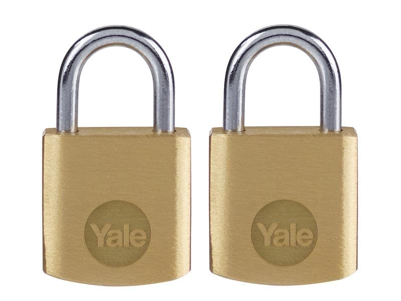 Yale Locks Brass Padlock 20Mm (2 Pack) Y110B/20/111/2