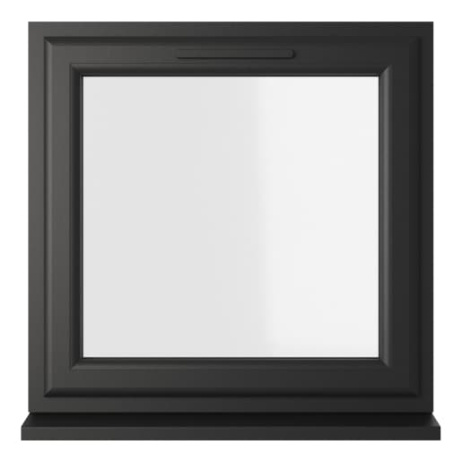 Crystal Double Glazed uPVC Window Black/White Top Opener 820mm x 820mm Clear