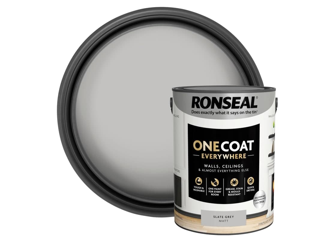 Ronseal One Coat Everywhere Interior Slate Grey Matt 5 litre KCB.7015103.12504.81