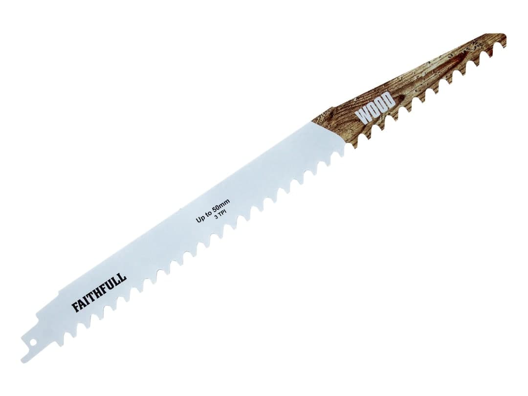 Faithfull S1241HM Wood Carbide Sabre Saw Blade 304mm x 3 TPI FAISBS1241HM