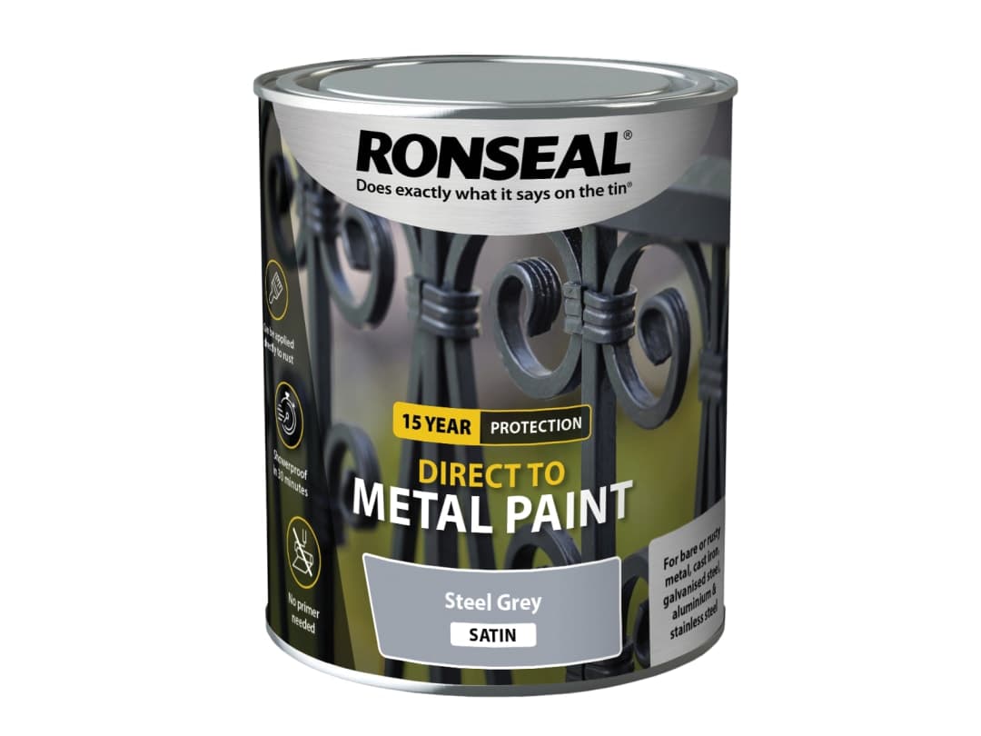 Ronseal Direct to Metal Paint Steel Grey Satin 750ml 39205