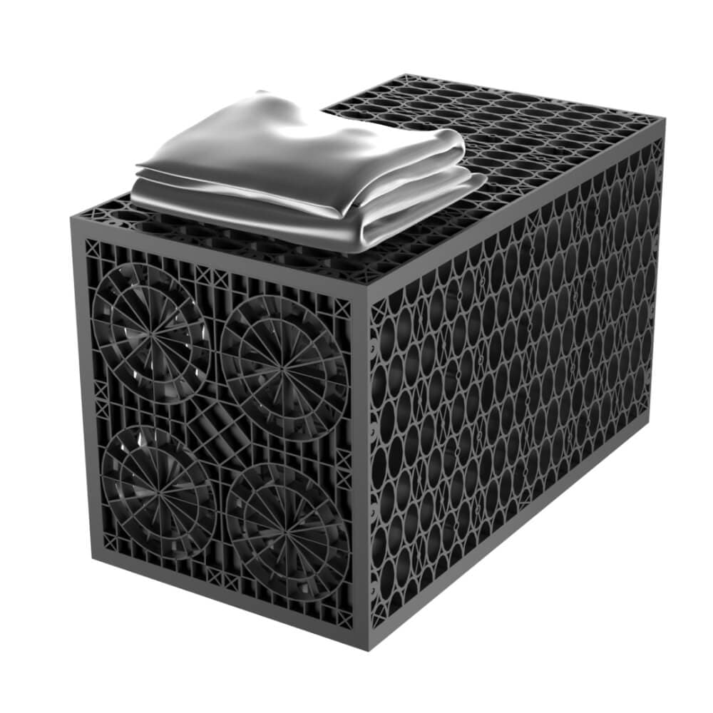 Rainsmart 24 Tonne Shallow Soakaway Crate Flat-Packed with Membrane - 0.12 Cubic Metres