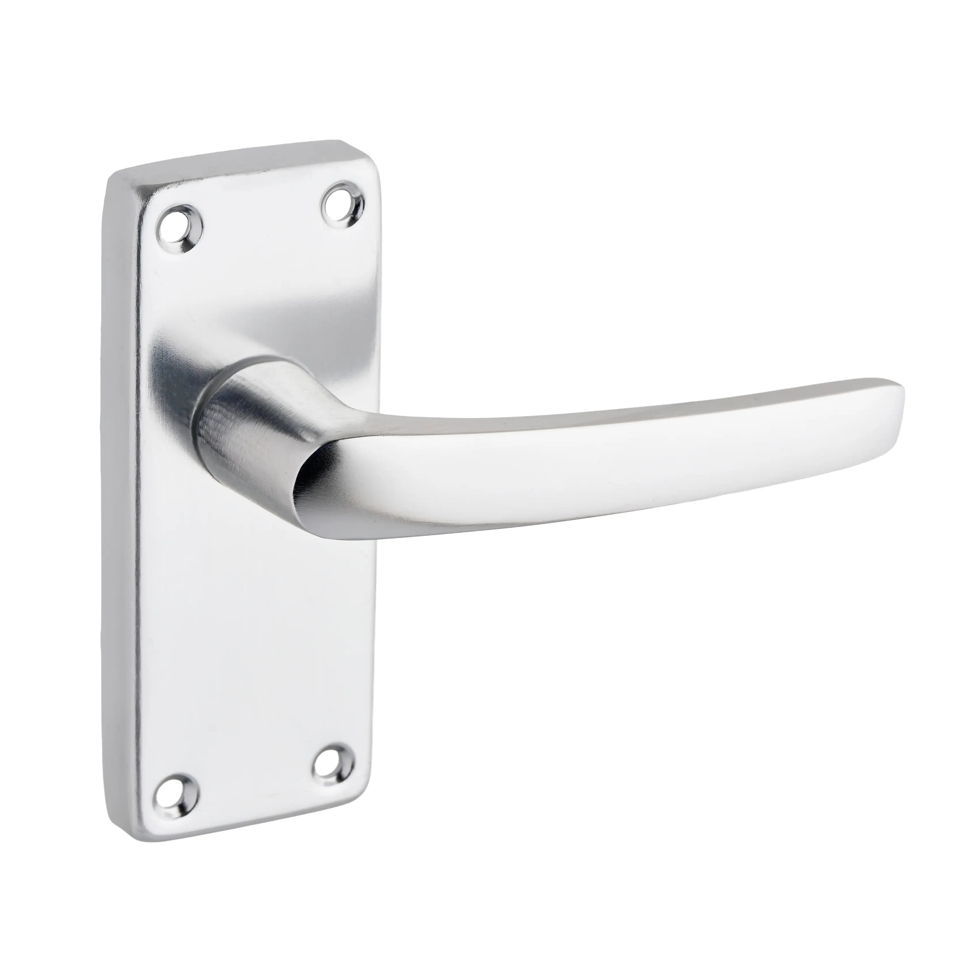 Polished Aluminium Virgil Straight Lever Latch Internal Door Handle - Pair - Designer Levers