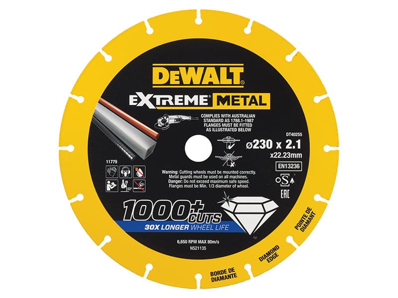 Dewalt DT40255-QZ Extreme Metal Cut Off Saw Blade 230 X 22.23 X 2.10Mm