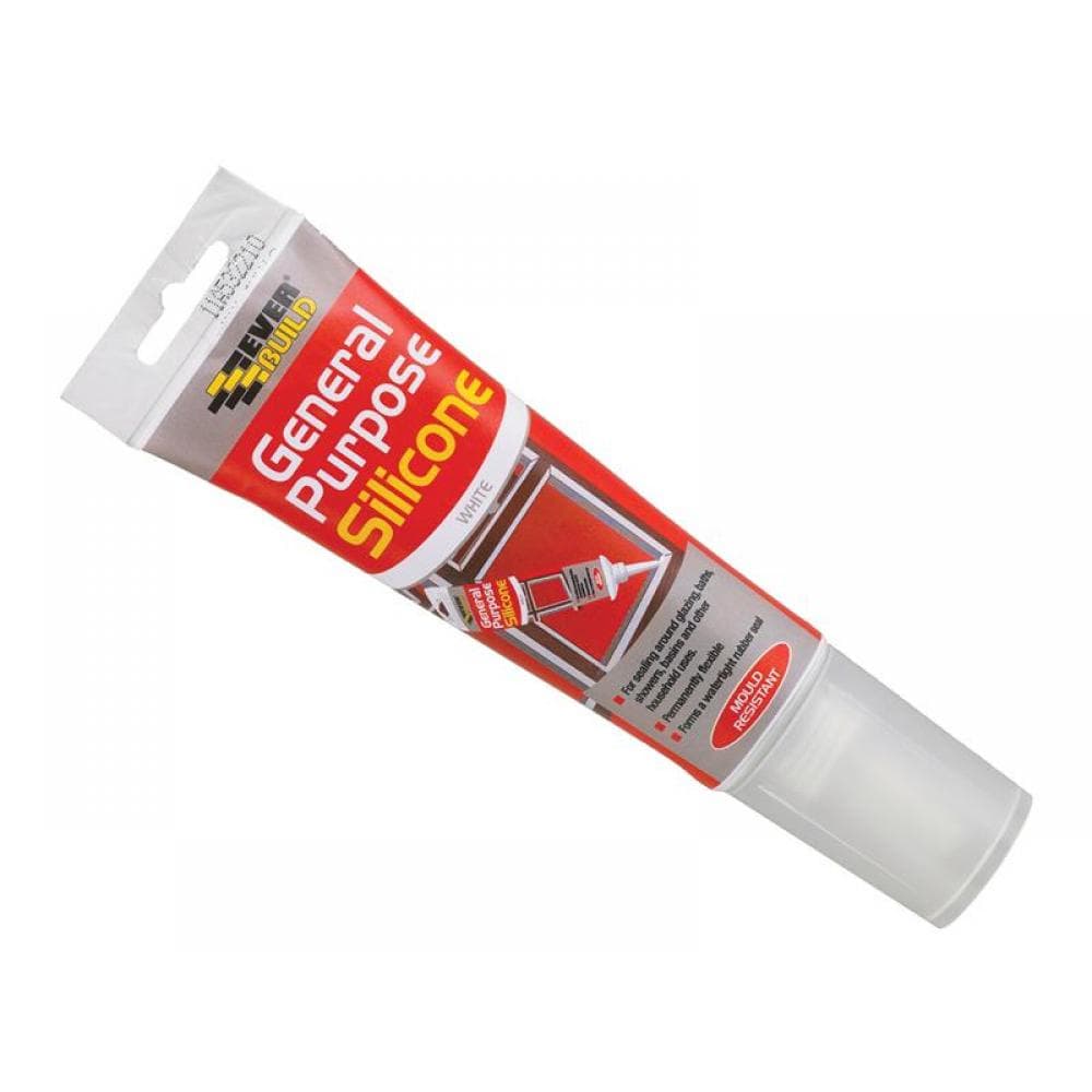Everbuild Sika 483131 General Purpose Easi Squeeze Silicone Sealant White 80Ml