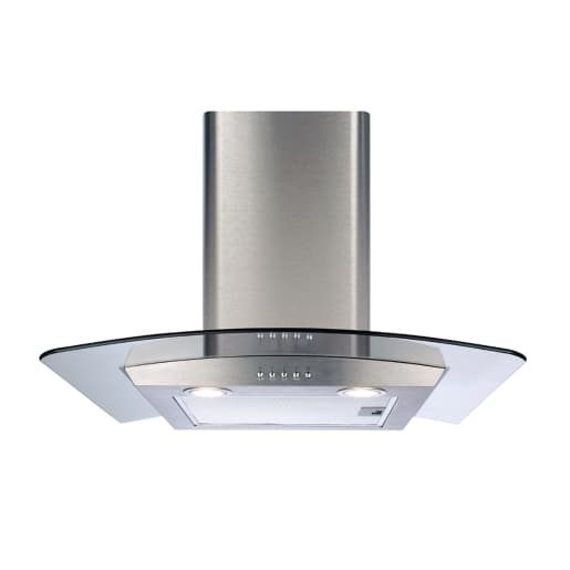 CDA ECP62SS 60cm Curved Glass Cooker Hood Stainless Steel