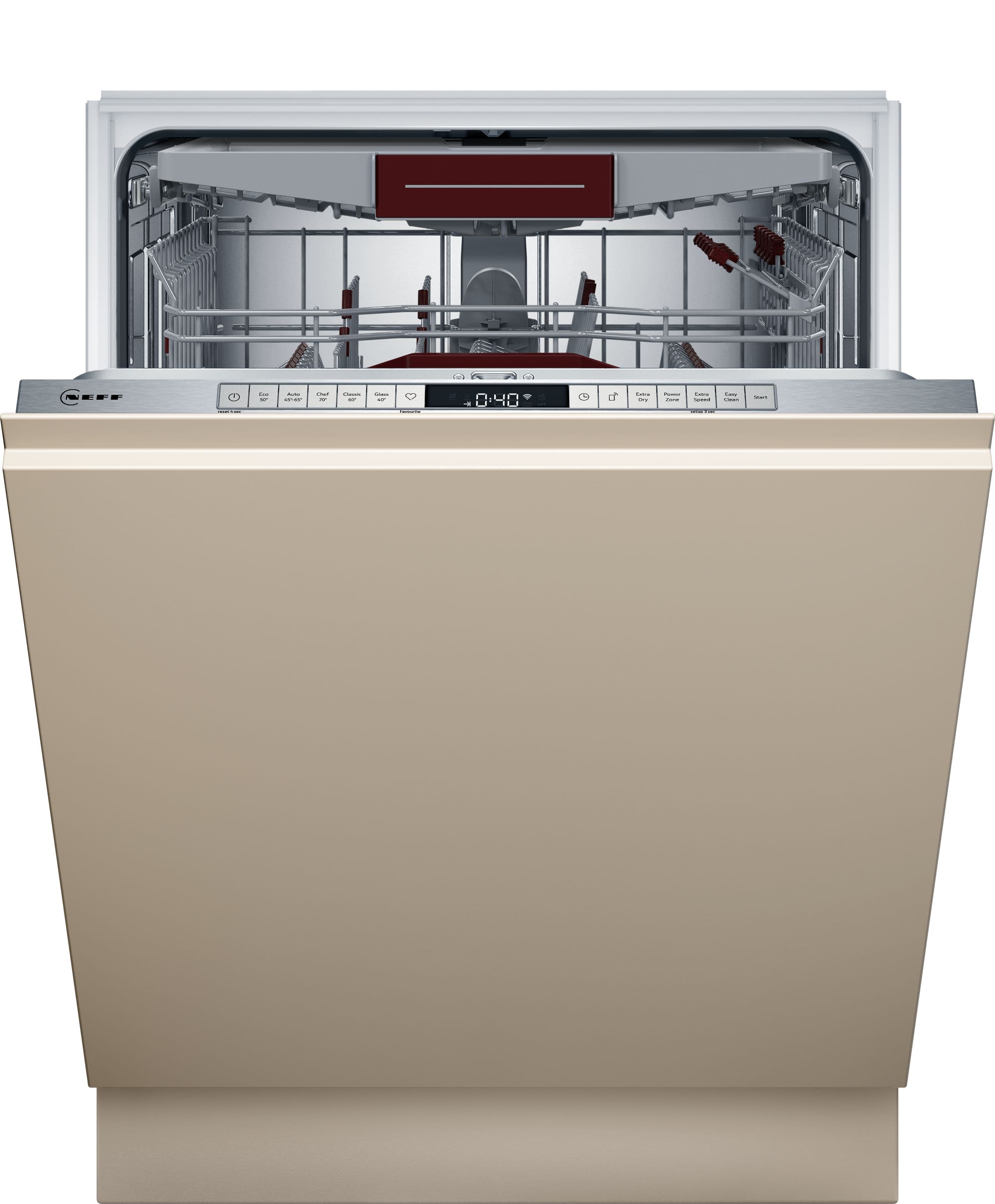Neff White N50 Home Connect Fully Intergrated Dishwasher, 60cm - S155ECX07G