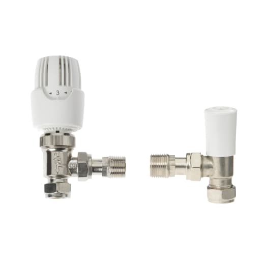 Drayton RT414 Angled TRV & Lockshield 15mm