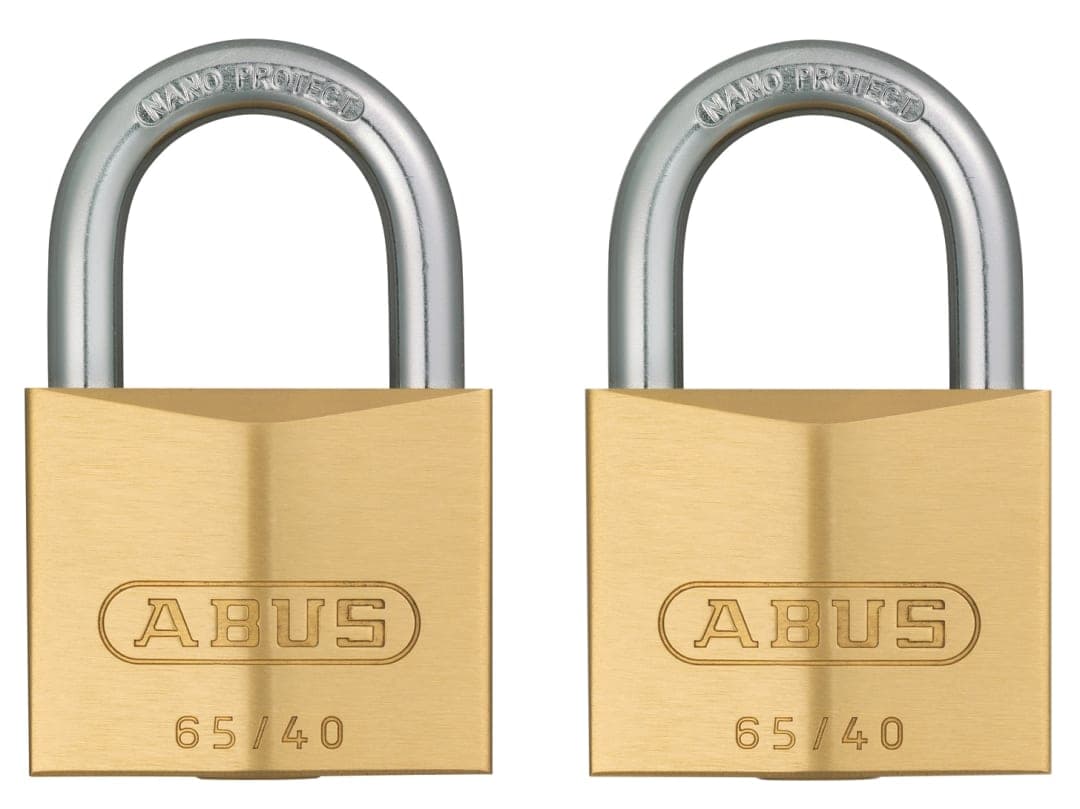 ABUS Mechanical 65/40mm Brass Padlock Twin Carded 10009859-01