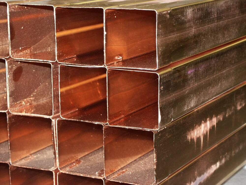 Copper Square Downpipe - 80mm x 80mm x 2.4mtr Length