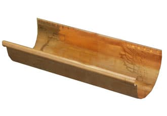 Copper Large Half Round Gutter - 165mm x 2.4mtr Length