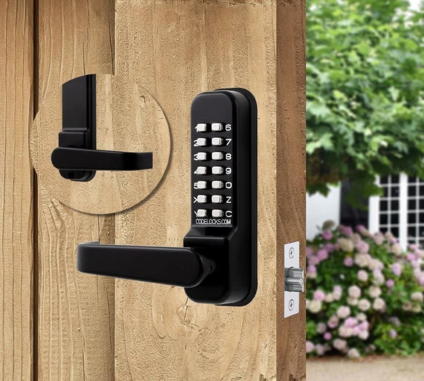Mechanical Dual Plate Tubular Mortice Latch Lock - Keypad - Medium Duty - 60mm Backset - Marine Grade - Black