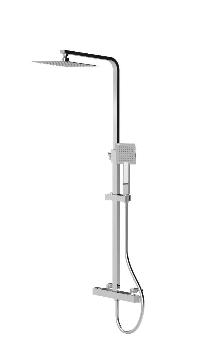 Whitewater Square Thermostatic Bar & Shower Kit - Polished Chrome