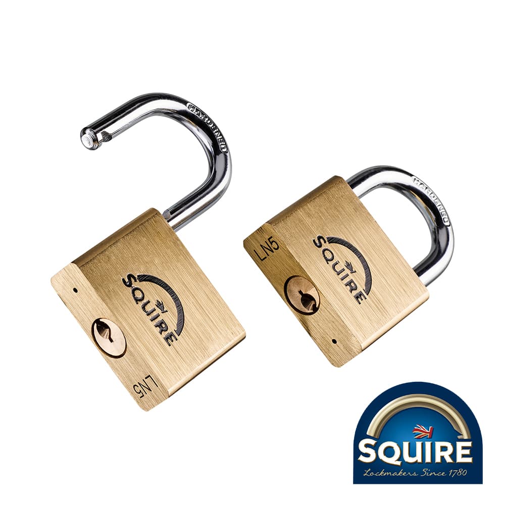 Squire SQR701048 Premium Brass Lion Padlock - Keyed Alike - Ln5T 50Mm Blister Pack 2