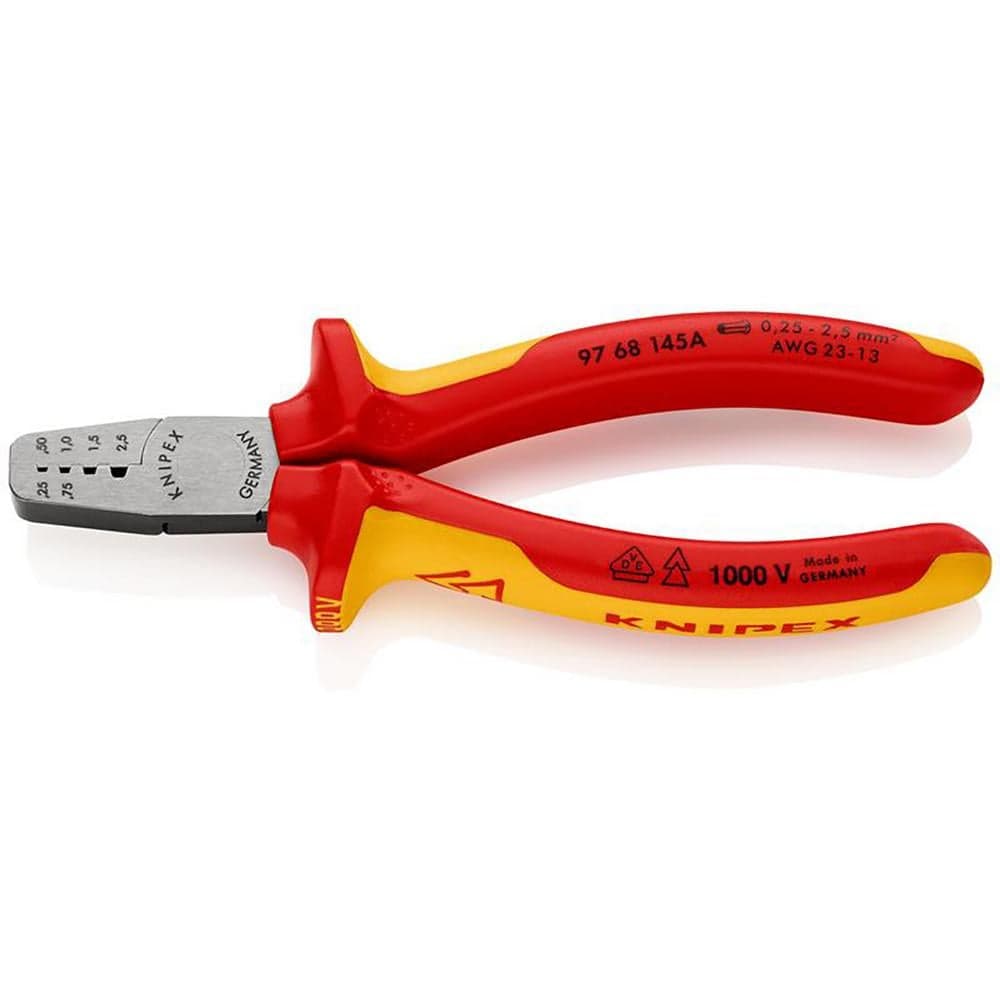 Knipex 97 68 145 A Vde Crimping Pliers For Wire Ferrules 145Mm each 1 34651