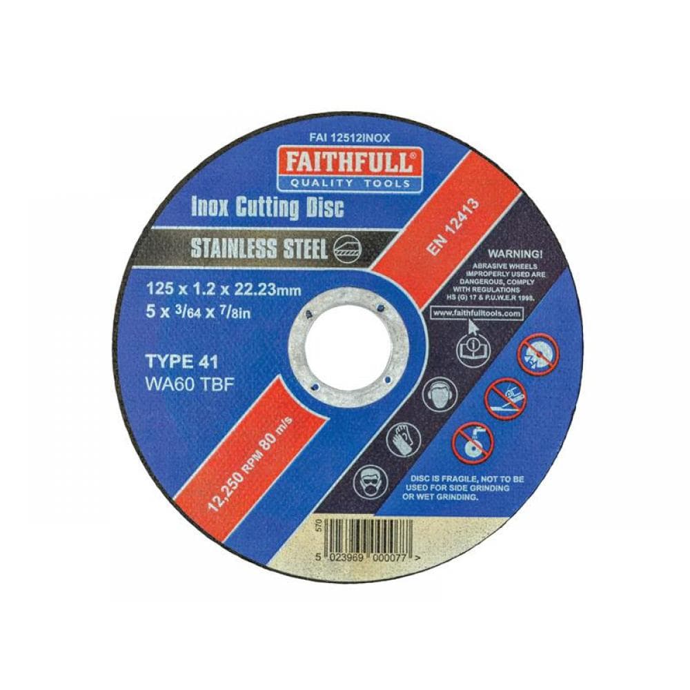 Faithfull Inox Cutting Disc 125 X 1.2 X 22.23Mm