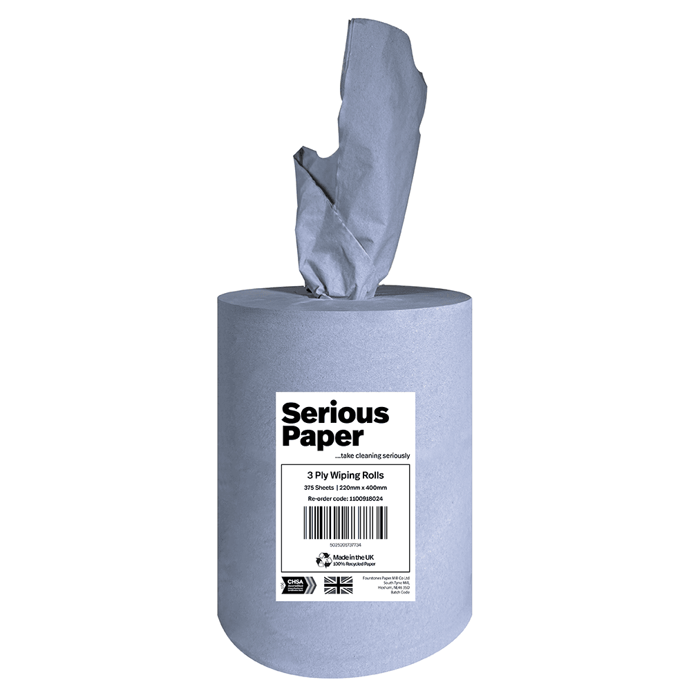 Fourstones Blue Paper Roll 3 Ply Centrefeed, Large