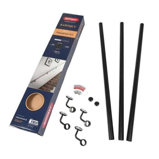 Rothley Handrail Kit Matt Black 3 x 1.2m Indoor/Outdoor