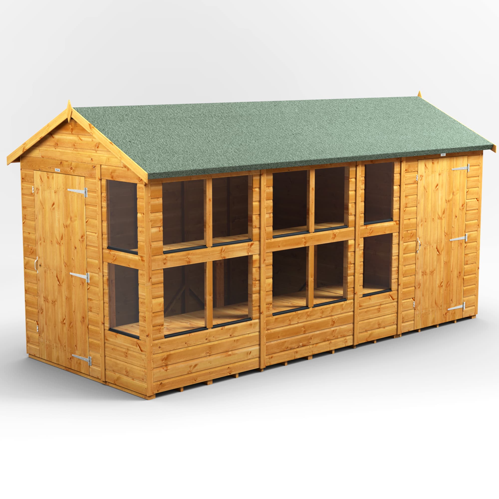 Powersheds 14 x 6 Power Apex Potting Shed With 4ft Side Store