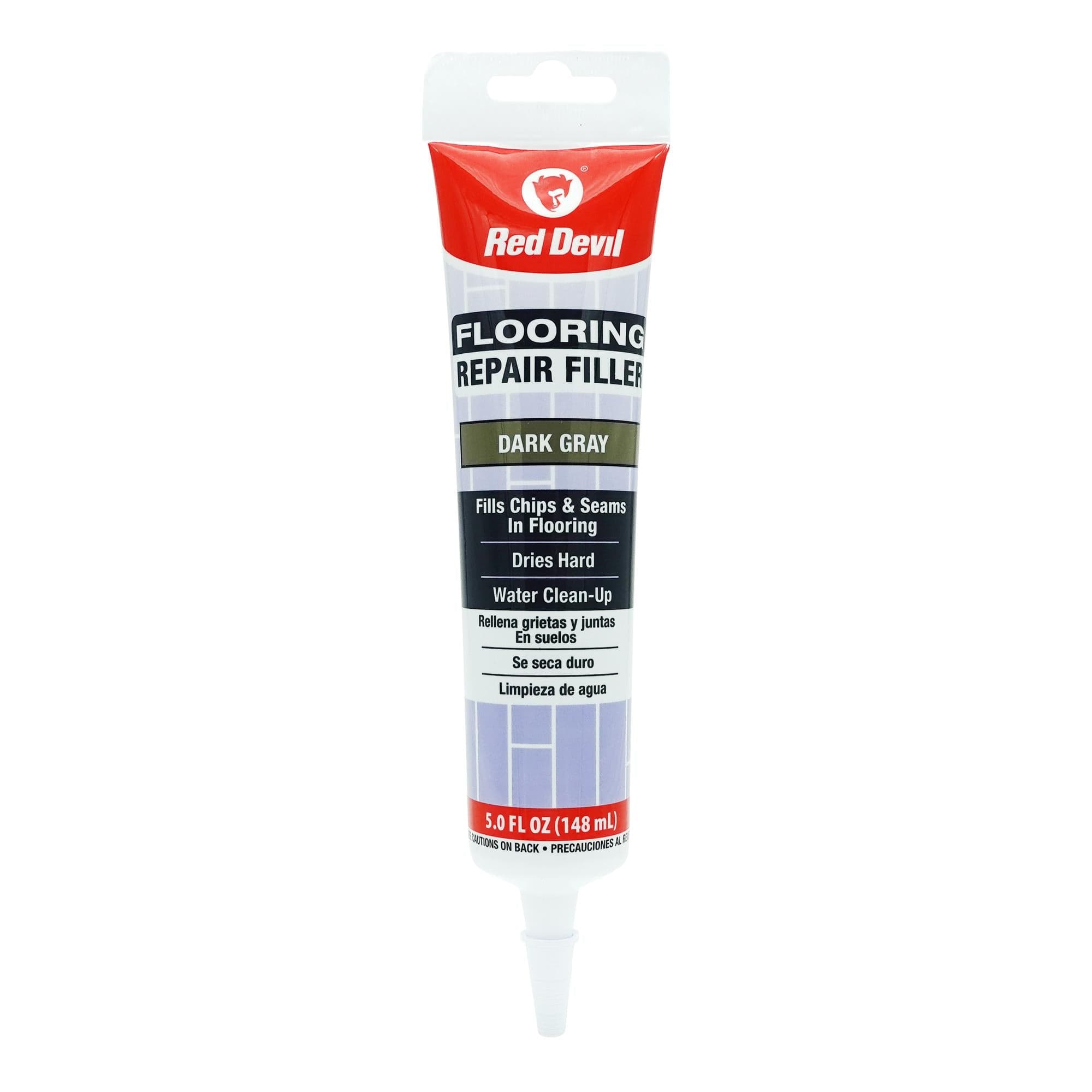 Red Devil Flooring Repair Filler. Repair Chips & Seams in Wood, Laminate, LVT & Tile - Dark Grey