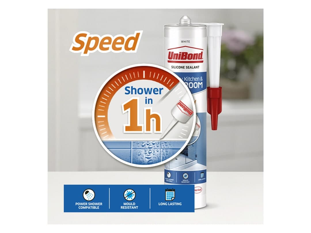 UniBond Speed Seal Shower/Bathroom Clear 300ml 2707164