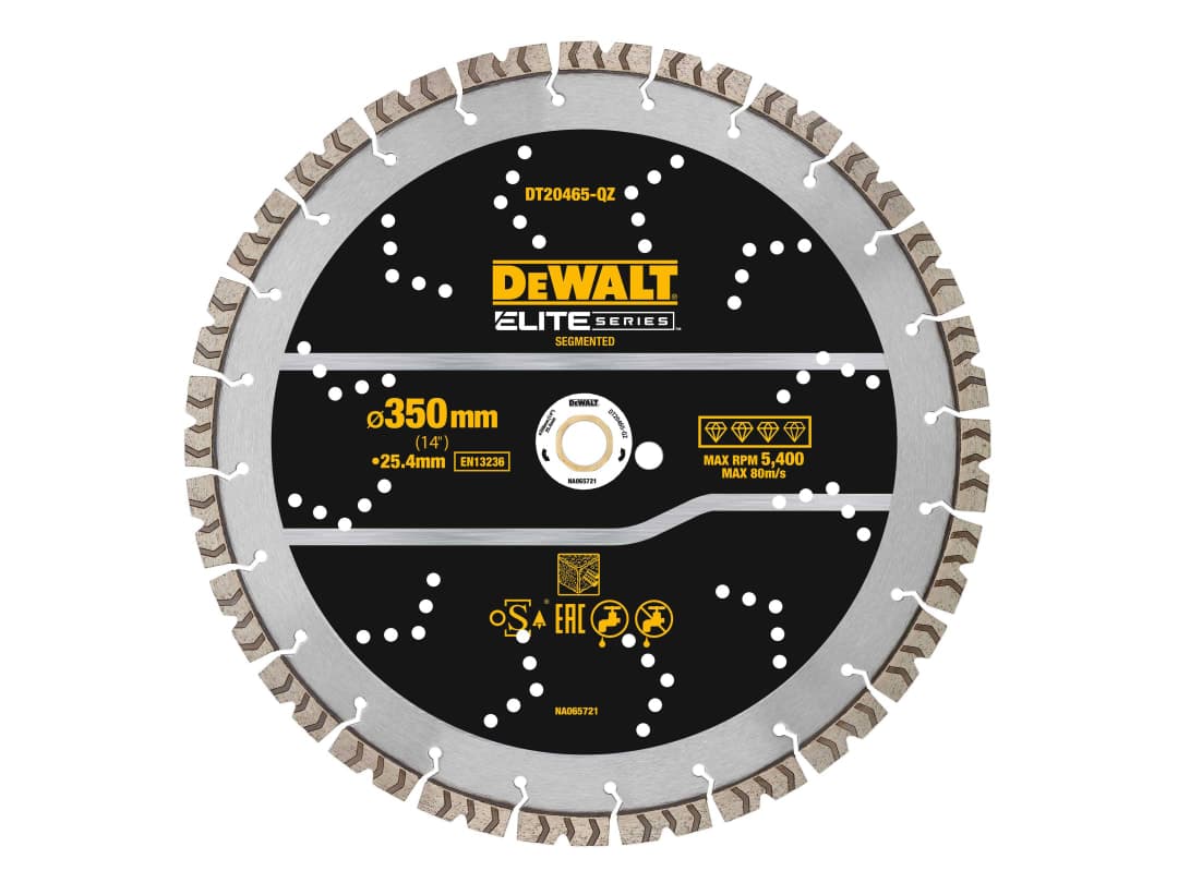 DEWALT Power Tools ELITE SERIES™ Rebar Concrete Diamond Wheel 350 x 25.4mm DT20465-QZ