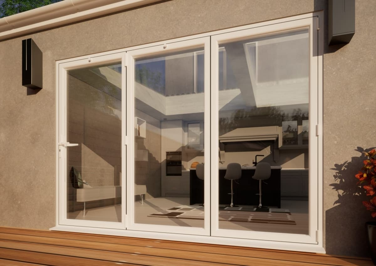 PVC Bifold Door - 3000mm White - 3 Right