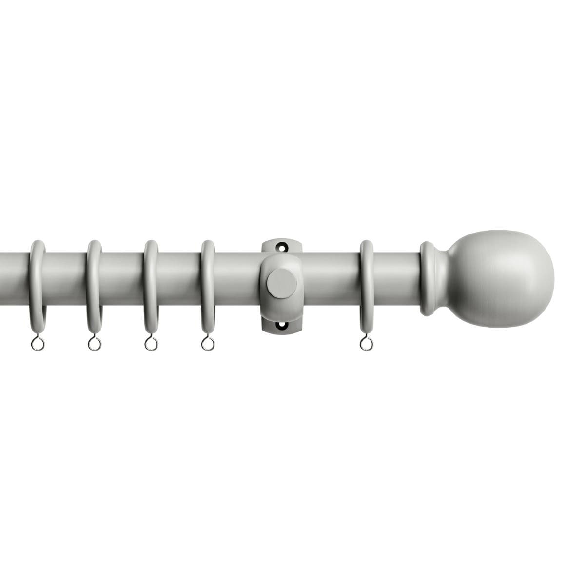 Victory Wood Fixed Curtain Pole - 28mm Eyelet - 3000mm - Grey - Cuttable to Size