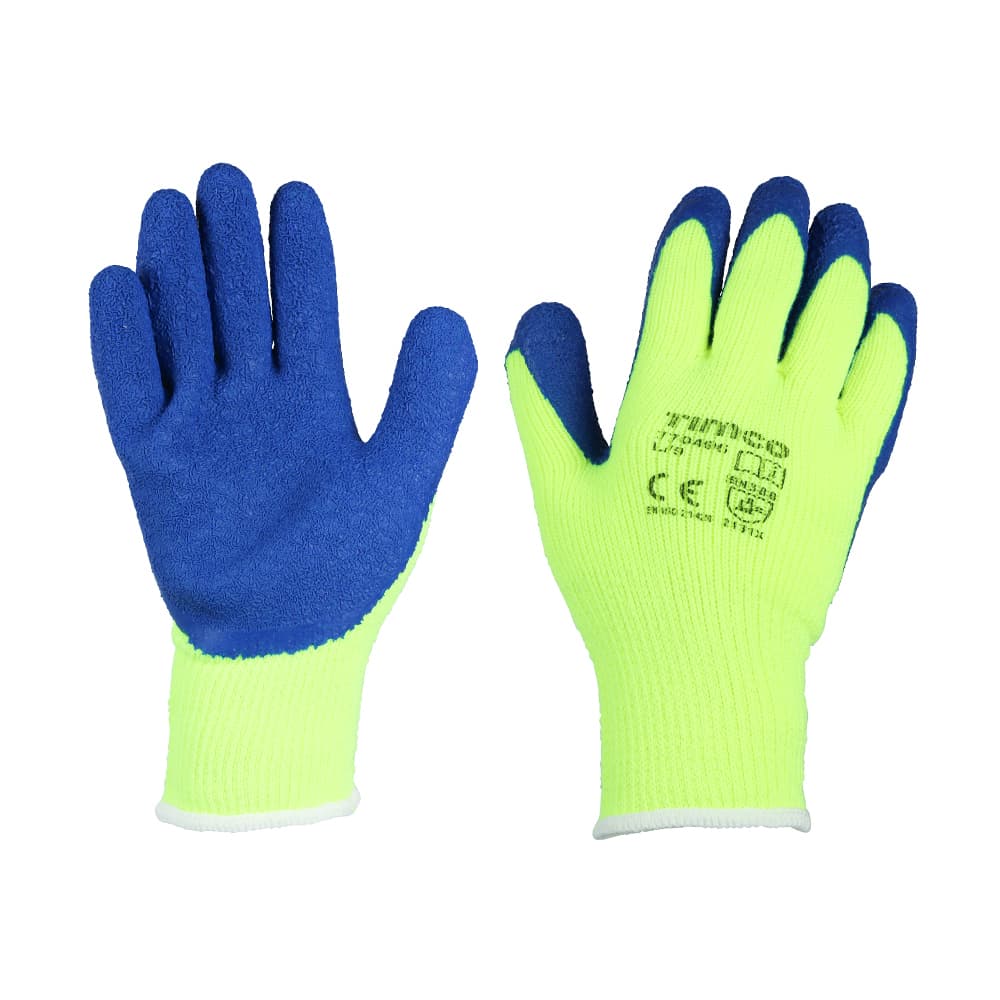 Timco 770496 Warm Grip Gloves - Crinkle Latex Coated Polyester Large