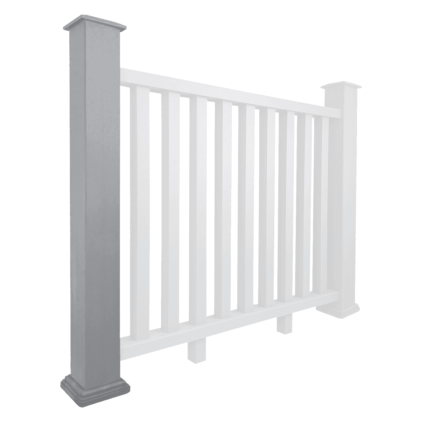 Light Grey Composite Balustrade Post - Stone
