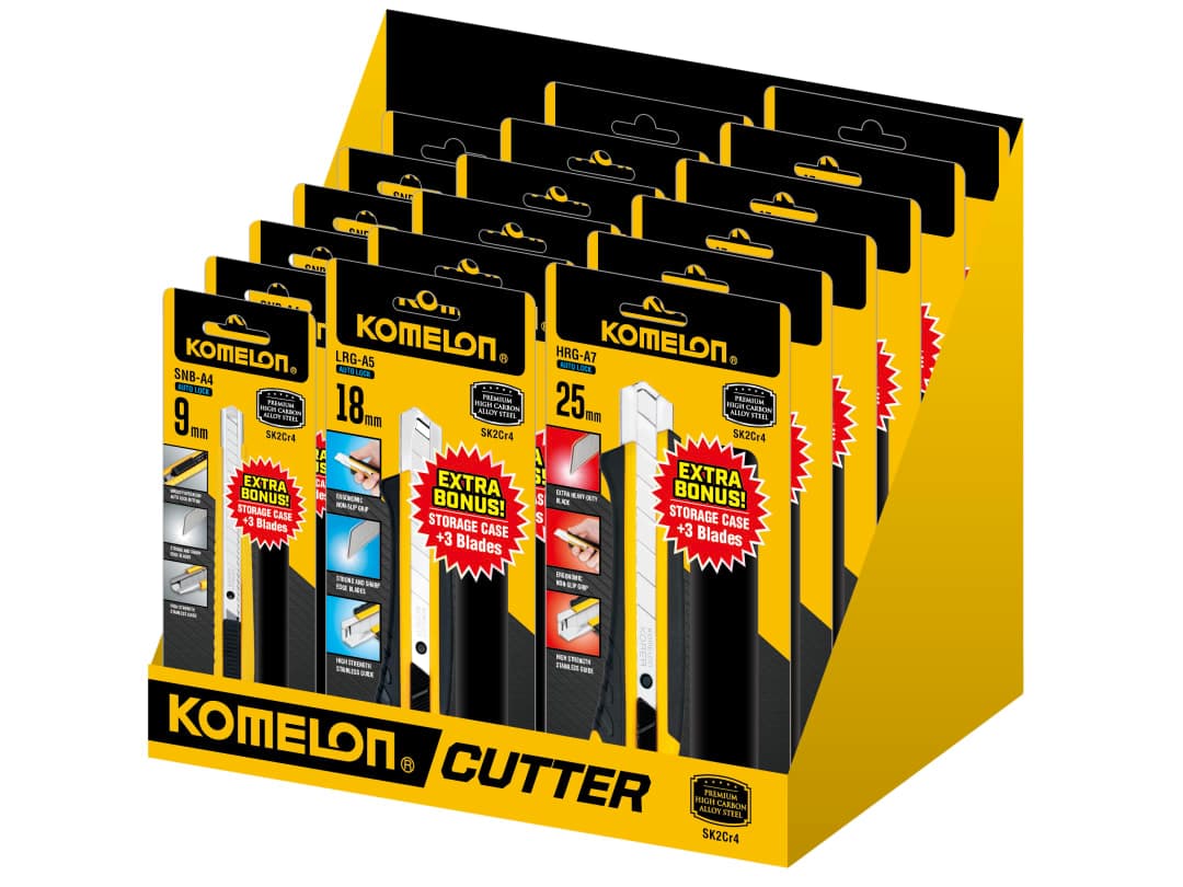Komelon Snap-Off Knife CDU, 18 Piece KOMSOKDIS18