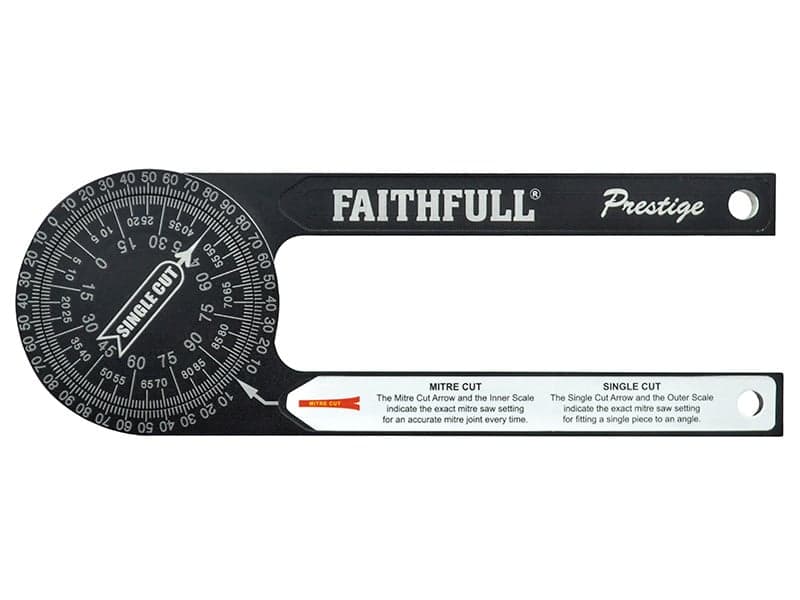 Faithfull 755001 Prestige Mitre Saw Protractor Black Aluminium