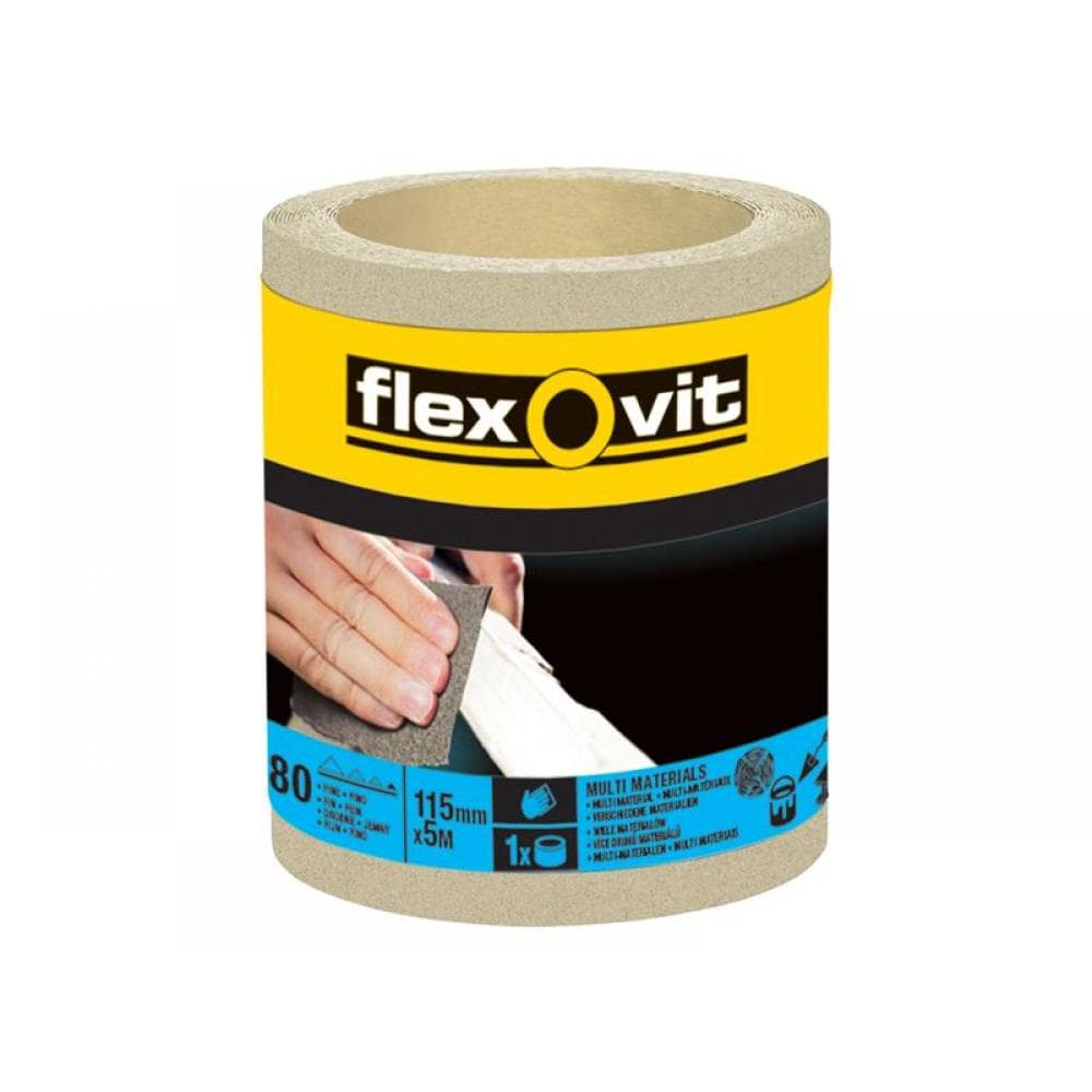 Flexovit 63642526413 General Purpose Sanding Roll 115Mm X 5M Fine 180G