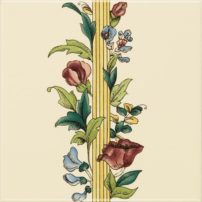 Original Style Artworks Poppy And Wheatsheaf Border (no wheat) On County White