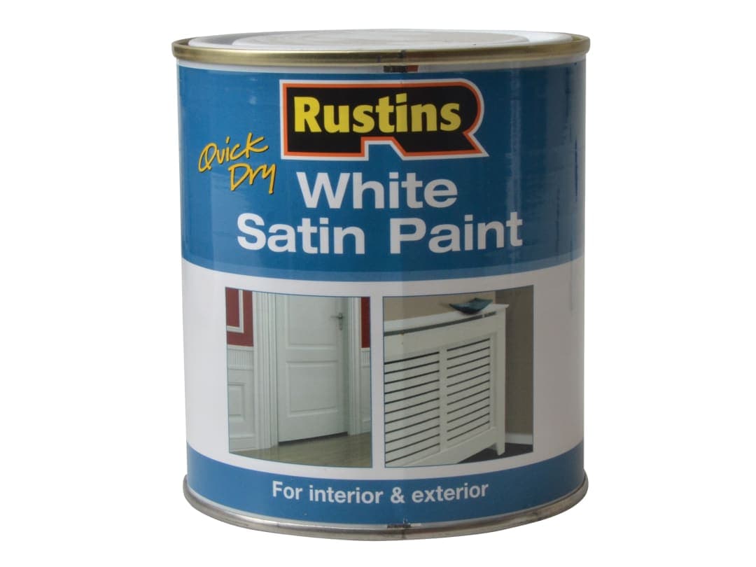 Rustins Quick Dry White Satin Paint 500ml WHISW500