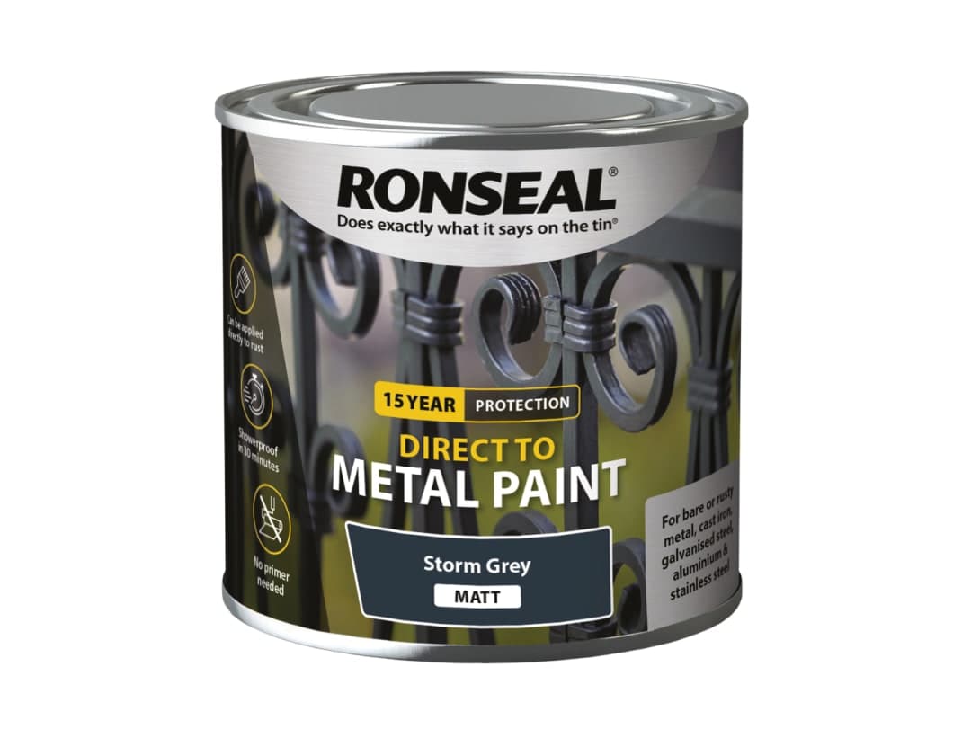 Ronseal Direct to Metal Paint Storm Grey Matt 250ml 39192