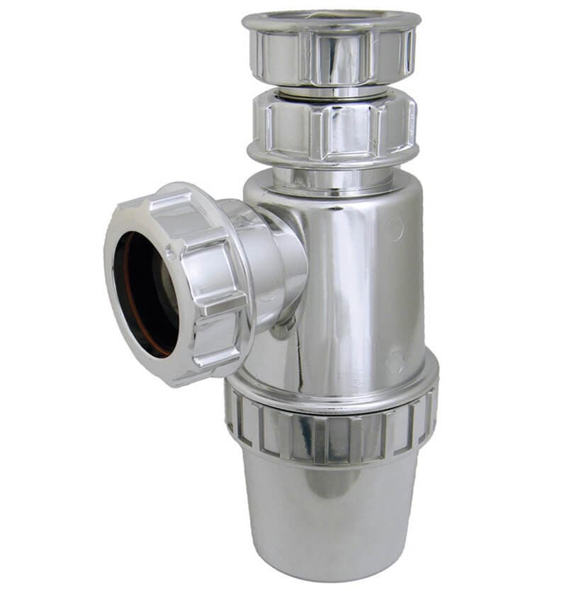 FloPlast Bottle Trap Chrome Plated ABS Telescopic - 76mm Seal x 32mm Chrome