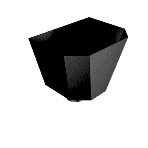 Aluminium Round Swaged Saturn Small Hopper - 76mm PPC Finish Black (9005 Matt)