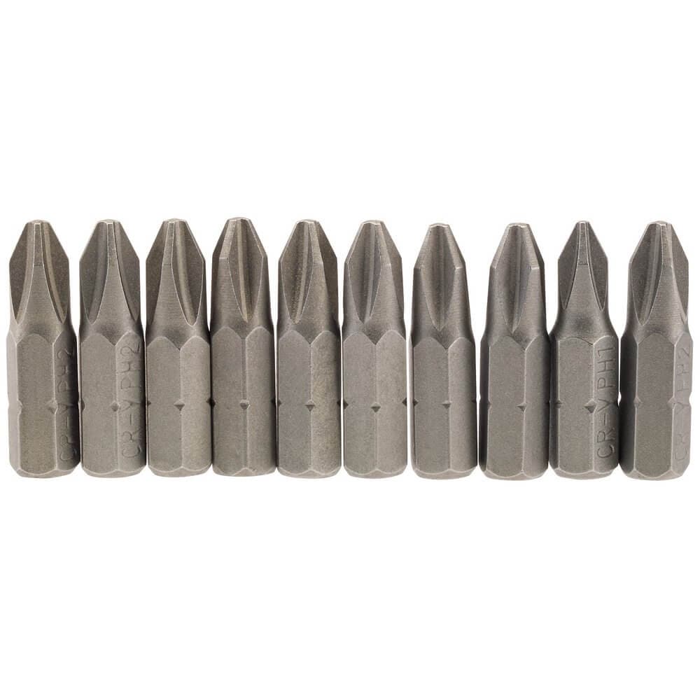 Draper 64072 Cross Slot Insert Bit 1/4in Hex 25Mm Long No.2 (Pack Of 10) per pack