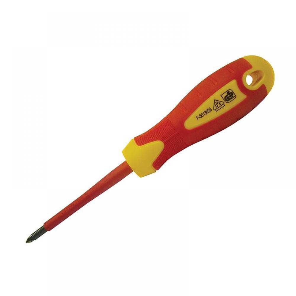 Faithfull Vde Soft Grip Screwdriver Pozidriv Tip Pz2 X 100Mm
