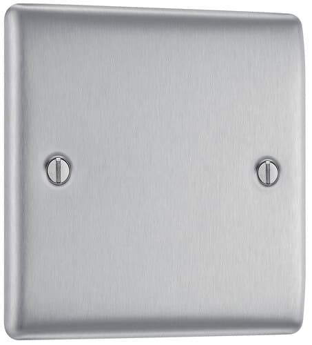 Screwless Flatplate Brushed Steel Single Switch 10Ax 2 Way FBS12-01